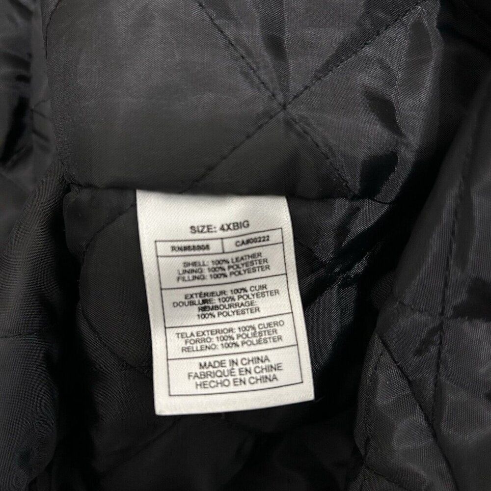 VTG 90s Y2K Suede Leather Bomber Jacket Coat Black Hip Hop Gorpcore Size 4XB - Picture 9 of 13
